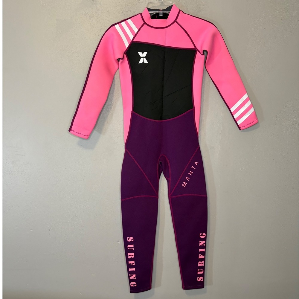 Dive & Sail Manta Surfing Kids Wetsuit Pink Purple Full Body XXL Neoprene